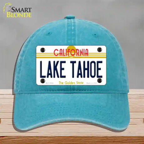 Lake Tahoe California Novelty License Plate Hat Unconstructed Cotton / Lake Blue