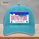 Drive Pink South Dakota Novelty License Plate Hat Unconstructed Cotton / Lake Blue