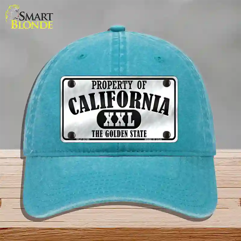 Property Of California Novelty License Plate Hat Unconstructed Cotton / Lake Blue