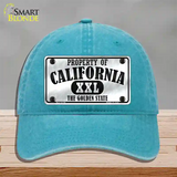 Property Of California Novelty License Plate Hat Unconstructed Cotton / Lake Blue