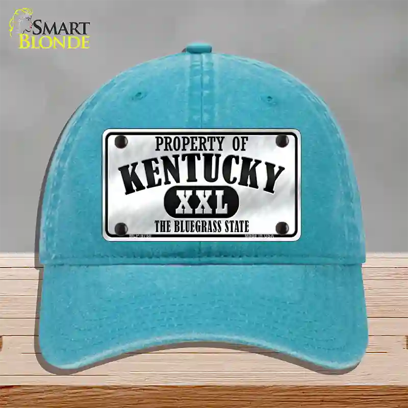 Property Of Kentucky Novelty License Plate Hat Unconstructed Cotton / Lake Blue