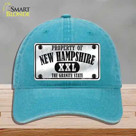 Property Of New Hampshire Novelty License Plate Hat Unconstructed Cotton / Lake Blue