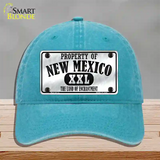 Property Of New Mexico Novelty License Plate Hat Unconstructed Cotton / Lake Blue