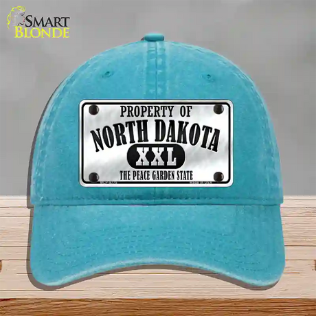 Property Of North Dakota Novelty License Plate Hat Unconstructed Cotton / Lake Blue