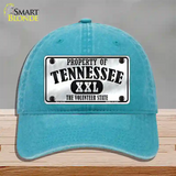 Property Of Tennessee Novelty License Plate Hat Unconstructed Cotton / Lake Blue