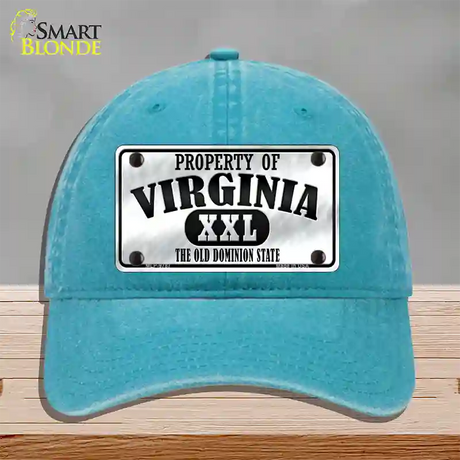 Property Of Virginia Novelty License Plate Hat Unconstructed Cotton / Lake Blue