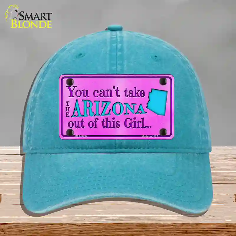 Arizona Girl Novelty License Plate Hat Unconstructed Cotton / Lake Blue