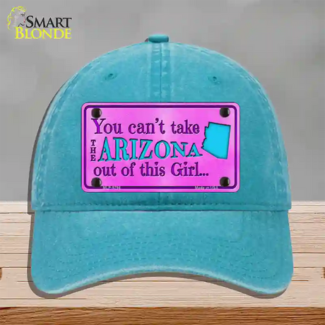 Arizona Girl Novelty License Plate Hat Unconstructed Cotton / Lake Blue