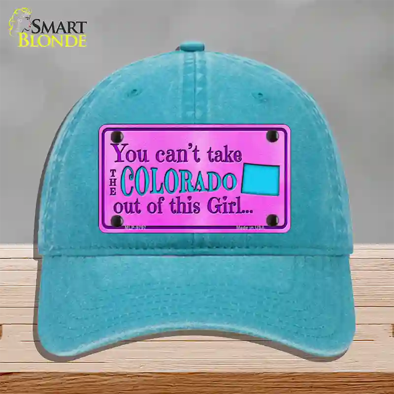 Colorado Girl Novelty License Plate Hat Unconstructed Cotton / Lake Blue