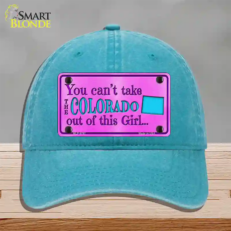 Colorado Girl Novelty License Plate Hat Unconstructed Cotton / Lake Blue