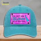 Delaware Girl Novelty License Plate Hat Unconstructed Cotton / Lake Blue