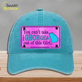 Georgia Girl Novelty License Plate Hat Unconstructed Cotton / Lake Blue