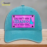 Idaho Girl Novelty License Plate Hat Unconstructed Cotton / Lake Blue