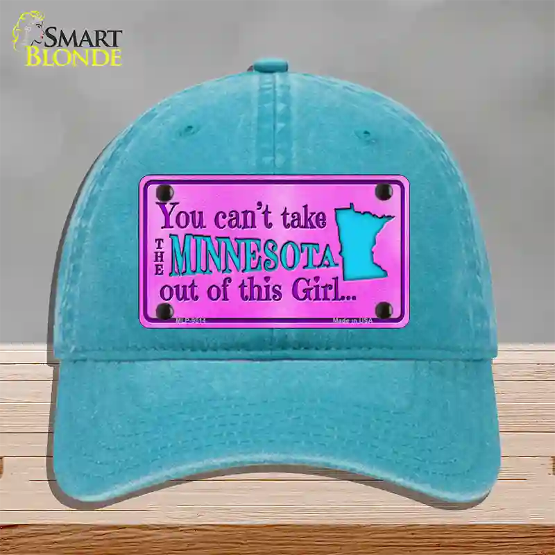 Minnesota Girl Novelty License Plate Hat Unconstructed Cotton / Lake Blue