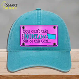 Montana Girl Novelty License Plate Hat Unconstructed Cotton / Lake Blue