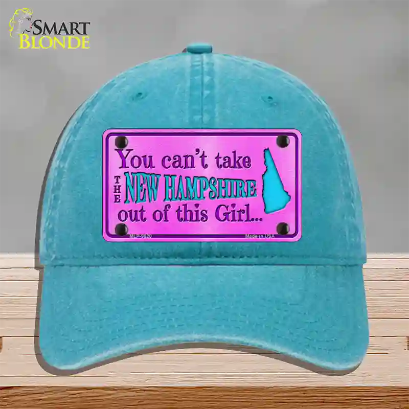 New Hampshire Girl Novelty License Plate Hat Unconstructed Cotton / Lake Blue