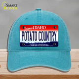 Potato Country Idaho Novelty License Plate Hat Unconstructed Cotton / Lake Blue