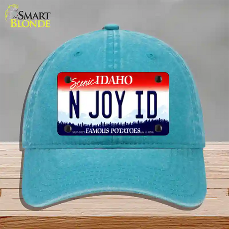 N Joy ID Idaho Novelty License Plate Hat Unconstructed Cotton / Lake Blue