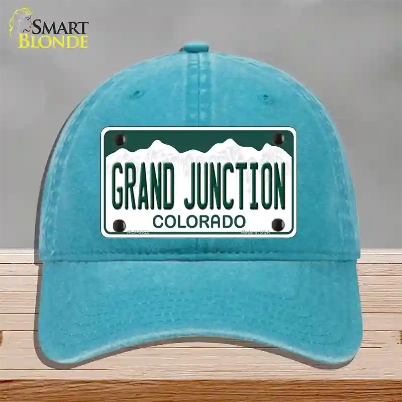 Grand Junction Colorado Novelty License Plate Hat Unconstructed Cotton / Lake Blue