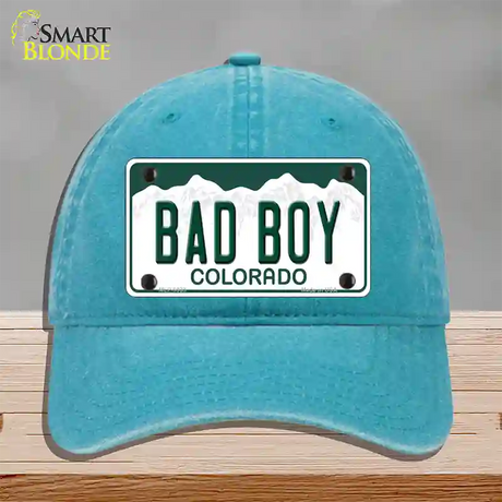 Bad Boy Colorado Novelty License Plate Hat Unconstructed Cotton / Lake Blue