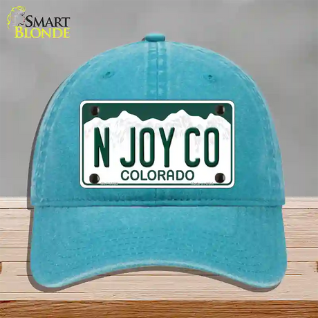 N Joy CO Colorado Novelty License Plate Hat Unconstructed Cotton / Lake Blue