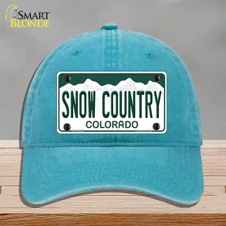 Snow Country Colorado Novelty License Plate Hat Unconstructed Cotton / Lake Blue