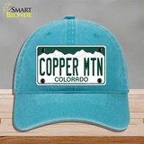 Copper Mountain Colorado Novelty License Plate Hat Unconstructed Cotton / Lake Blue