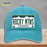 Rocky Mountains Colorado Novelty License Plate Hat Unconstructed Cotton / Lake Blue