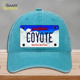 Coyote South Dakota Novelty License Plate Hat Unconstructed Cotton / Lake Blue