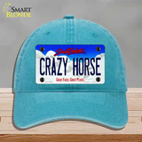 Crazy Horse South Dakota Novelty License Plate Hat Unconstructed Cotton / Lake Blue