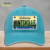 Huntsville Alabama Novelty License Plate Hat Unconstructed Cotton / Lake Blue