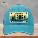 Auburn Alabama Novelty License Plate Hat Unconstructed Cotton / Lake Blue