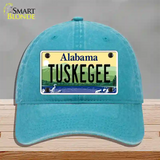 Tuskegee Alabama Novelty License Plate Hat Unconstructed Cotton / Lake Blue