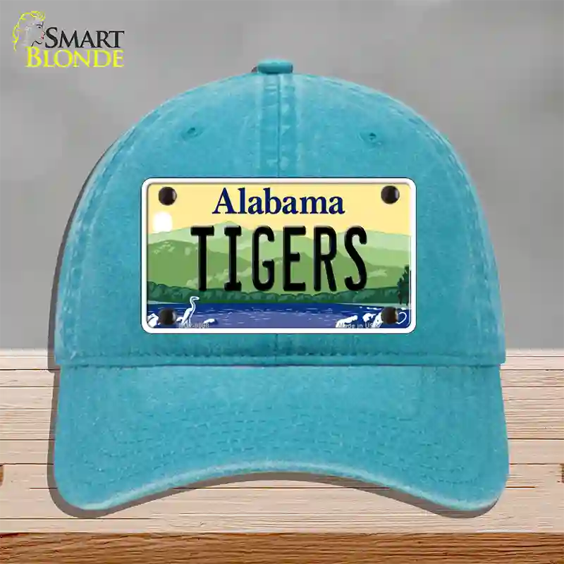 Tigers Alabama Novelty License Plate Hat Unconstructed Cotton / Lake Blue