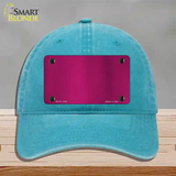 Pink Metallic Solid Novelty License Plate Hat Unconstructed Cotton / Lake Blue