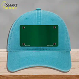 Green Metallic Solid Novelty License Plate Hat Unconstructed Cotton / Lake Blue