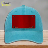 Red Metallic Solid Novelty License Plate Hat Unconstructed Cotton / Lake Blue