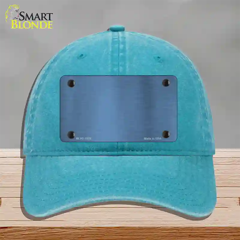 Light Blue Metallic Solid Novelty License Plate Hat Unconstructed Cotton / Lake Blue