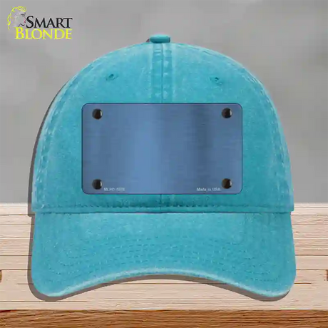 Light Blue Metallic Solid Novelty License Plate Hat Unconstructed Cotton / Lake Blue