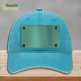 Teal Metallic Solid Novelty License Plate Hat Unconstructed Cotton / Lake Blue