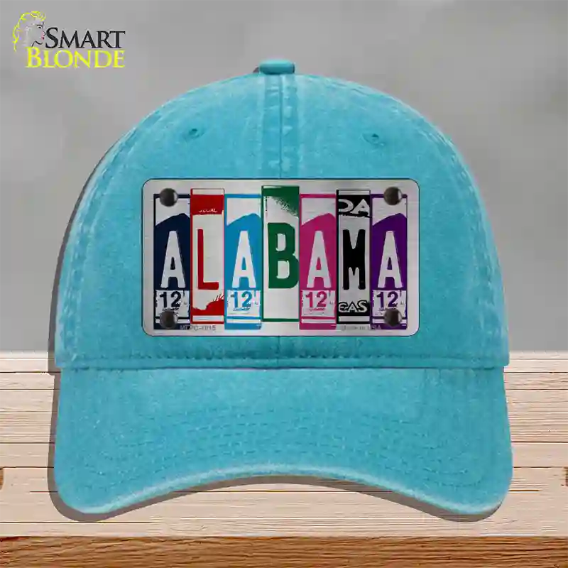 Alabama License Plate Art Novelty License Plate Hat Unconstructed Cotton / Lake Blue