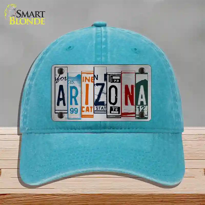 Arizona License Plate Art Novelty License Plate Hat Unconstructed Cotton / Lake Blue