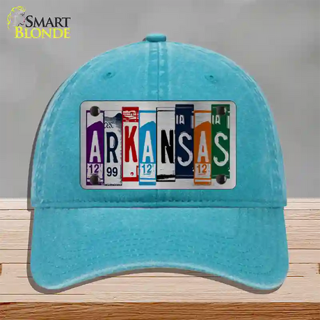 Arkansas License Plate Art Novelty License Plate Hat Unconstructed Cotton / Lake Blue