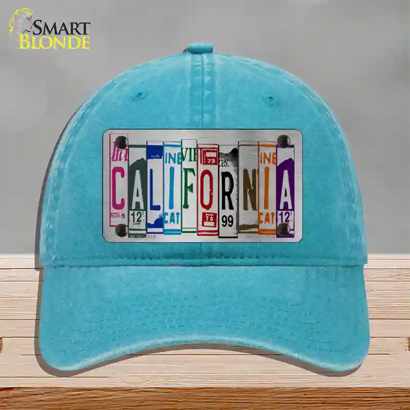 California License Plate Art Novelty License Plate Hat Unconstructed Cotton / Lake Blue