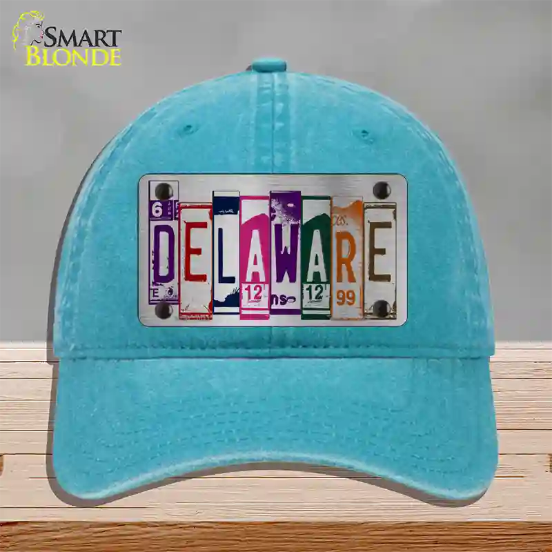 Delaware License Plate Art Novelty License Plate Hat Unconstructed Cotton / Lake Blue