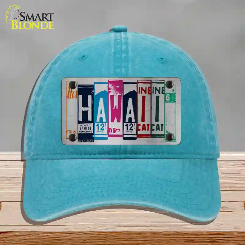 Hawaii License Plate Art Novelty License Plate Hat Unconstructed Cotton / Lake Blue