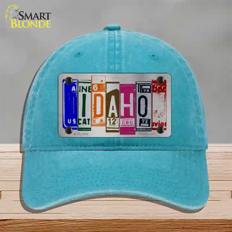 Idaho License Plate Art Novelty License Plate Hat Unconstructed Cotton / Lake Blue