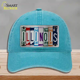 Illinois License Plate Art Novelty License Plate Hat Unconstructed Cotton / Lake Blue