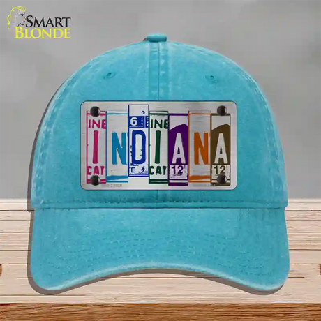 Indiana License Plate Art Novelty License Plate Hat Unconstructed Cotton / Lake Blue