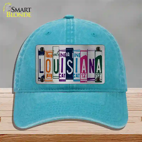 Louisiana License Plate Art Novelty License Plate Hat Unconstructed Cotton / Lake Blue